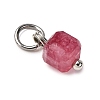 Natural Colorful Tourmaline Faceted Table Cut Cube Charms PALLOY-JF04482-02-3