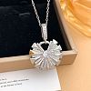 Brass Micro Pave Clear Cubic Zirconia Pendant 304 Stainless Steel Cable Chain Necklaces for Women WGB3057-04-1