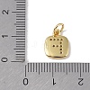 Rack Plating Brass Micro Pave CLear Cubic Zirconia Charms KK-E110-14G-F-3