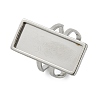 304 Stainless Steel Cuff Ring Components STAS-U059-02P-1