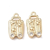 Brass Clear Cubic Zirconia Pendants KK-C168-05G-1