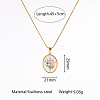 Flower Printed 304 Stainless Steel Geometric Pendant Necklaces for Women WG37CA3-06-2
