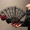 Plastic Lace Vintage Folding Fans PW-WG00BE2-01-3