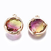 Two-Tone Faceted Glass Charms GLAA-S193-032D-2
