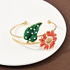304 Stainless Steel Enamel Cuff Bangles for Women LS-BJEW-A049-02B-G-3