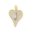 Two Tone Brass Micro Pave Clear Cubic Zirconia Pendants KK-L268-025G-01-1