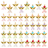 48Pcs 8 Color Alloy & Acrylic Pendants PALLOY-PH01791-1