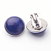 Natural Lapis Lazuli Brass Clip-on Earrings EJEW-A051-A008-2