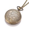 Retro Alloy Flat Round with Triangle Pendant Pocket Watches WACH-I012-07-4