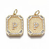 Brass Micro Pave Clear Cubic Zirconia Pendants KK-S356-234P-G-NF-1