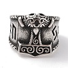 Viking 304 Stainless Steel Thors Hammer Rune Mjolnir Wide Finger Rings for Men RJEW-U005-10AS-2