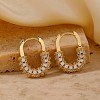 Elegant Retro Brass Pave Clear Cubic Zirconia Hoop Earrings XW2787-1-5