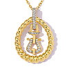 Brass Micro Pave Clear Cubic Zirconia Pendants CU-OY001-82G-1
