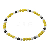 1Pc Polymer Clay Rhinestone Round Beaded Stretch Necklaces NJEW-SP0001-14L-1