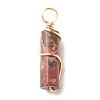 Natural Leopard Skin Jasper Pendants PALLOY-JF01453-04-2