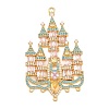 Brass Pave Cubic Zirconia Chandelier Component Links CU-CBA7392-14G-1