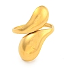 Ion Plating(IP) Teardrop 304 Stainless Steel Open Cuff Finger Rings for Women RJEW-P114-03G-2