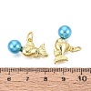 Brass & ABS Plastic Imitation Pearl Pendants KK-Q077-12G-3