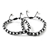 Adjustable Natural Howlite and Non-magnetic Synthetic Hematite Braided Bead Bracelets BJEW-Z090-01O-4