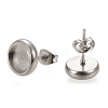 Non-Tarnish 304 Stainless Steel Stud Earring Settings X-STAS-K202-05C-P-1