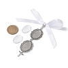 Tibetan Style Alloy & Glass Oval Photo Bouquet Hanging Ornaments HJEW-JM01353-4