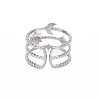 Non-Tarnish 304 Stainless Steel Sun and Moon Open Cuff Ring for Women RJEW-S405-152P-2