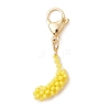 Glass Seed Beaded Banana Pendant Decoration HJEW-MZ00143-2