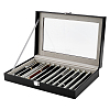 12 Grids Rectangle PU Leather Dustproof Pen Presentation Boxes with Visible Window Lid and Velvet Inside CON-WH0089-251-1
