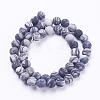 Natural Black Silk Stone/Netstone Beads Strands G-F520-57-4mm-2