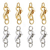 8Pcs 2 Colors Brass Double Opening Lobster Claw Clasps FIND-TA0001-45-2