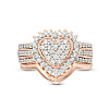 2Pcs Alloy with Crystal Rhinestone Finger Rings FS-WG59BB6-09-2