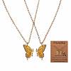 2Pcs Matching Butterfly Pendant Necklaces Set JN1033E-1-1