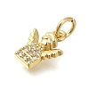 Rack Plating Brass Micro Pave Cubic Zirconia Pendants ZIRC-F142-22G-2