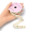 5 Rolls 5 Patterns Single Face Printed Cotton Satin Ribbons OCOR-YW0001-04-5