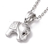 Non-Tarnish 304 Stainless Steel Elephant Pendant Necklace for Women STAS-E154-22P-2