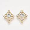 Brass Cubic Zirconia Links KK-T038-551C-NF-1