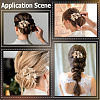 Alloy with Plastic Pearl Flower Alligator Hair Clips OHAR-WH20010-05G-4
