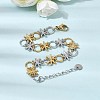 Two Tone 304 Stainless Steel Link Chain Bracelets for Women BJEW-K264-09GP-3