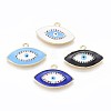Golden Plated Brass Micro Pave Colorful Cubic Zirconia Pendants KK-F807-25-G-1