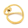 Real 14K Gold Plated 304 Stainless Steel Hollow Teardrop Open Cuff Ring RJEW-G297-01G-4