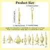 9Pcs 9 Styles Brass Pendants KK-CJ0004-41-2