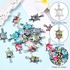 20Pcs 10 Colors Alloy Enamel Connector Charms ENAM-YW0008-59-3