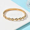 7MM 304 Stainless Steel Pave Clear Cubic Zirconia Rhombus Hinged Bangles for Women BJEW-C151-02G-2