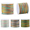 4 Rolls 4 Colors Segment Dyed Nylon Braided Cord with Gold Thread WCOR-SC0001-02A-6