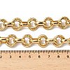 304 Stainless Steel Textured Double Ring Link Chain Necklaces NJEW-S453-02G-C-5