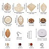 DIY Wood Pendant Drop Earring Making Kit DIY-SZ0007-36-7