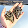 Natural Golden Sheen Obsidian Carved Dragon Figurines PW-WG46613-01-2