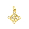 Brass Micro Pave Clear Cubic Zirconia Pendants KK-E111-46G-01-1