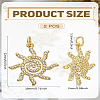 2Pcs Brass Micro Pave Clear Cubic Zirconia Pendants ZIRC-LP0001-04-2