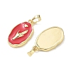 Brass Enamel Pendant KK-CBA3F25-02G-2